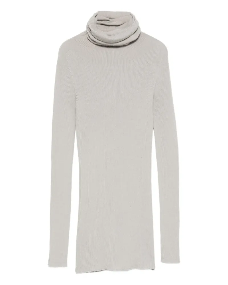 Rick Owens Gerippter Rollkragenpullover - Grau Grau