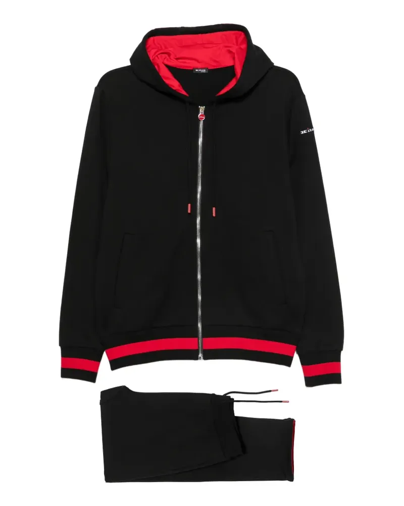 Kiton contrast-trim tracksuit - Schwarz Schwarz