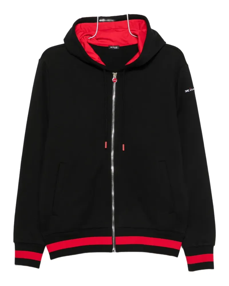 Kiton contrast-trim tracksuit - Schwarz Schwarz