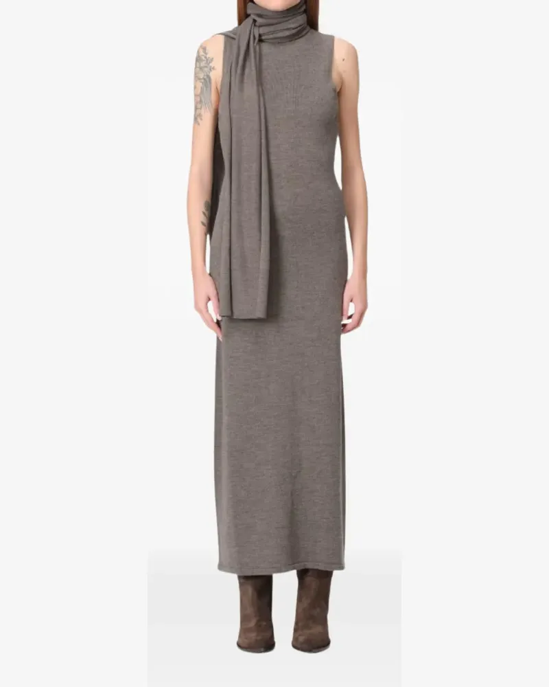 STAUD Canal roll-neck maxi dress - Braun Braun