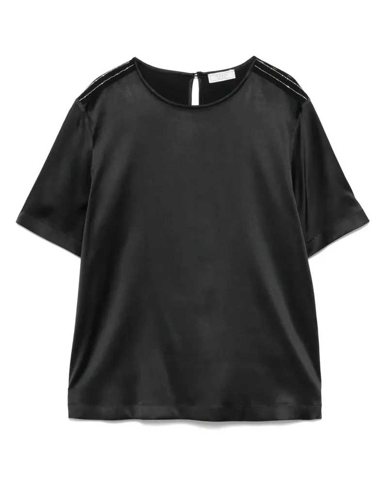Peserico Bluse mit Perlenverzierung - Schwarz Schwarz