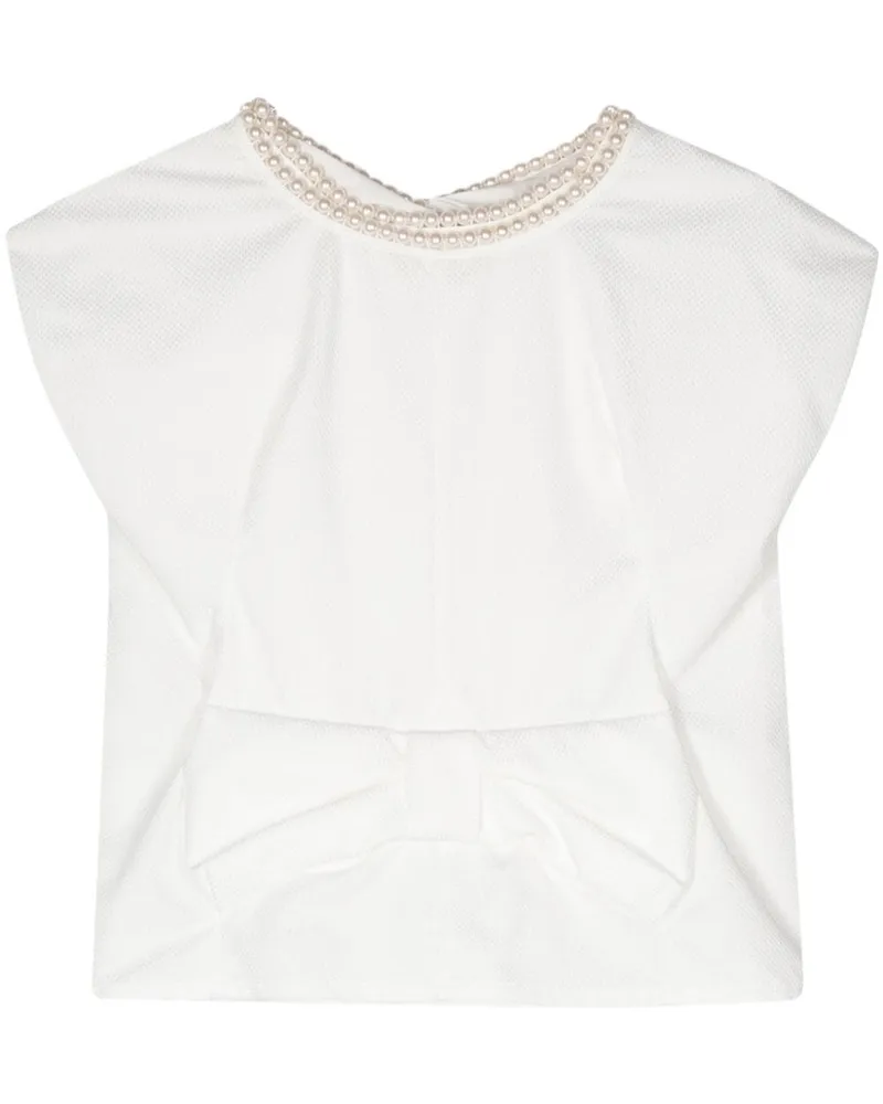 Junya Watanabe Bluse mit Wabenmuster - Weiß Weiß