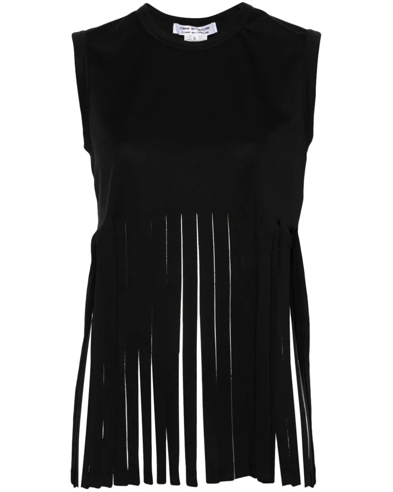 Comme des Garçons Jersey-Tanktop mit Fransen - Schwarz Schwarz
