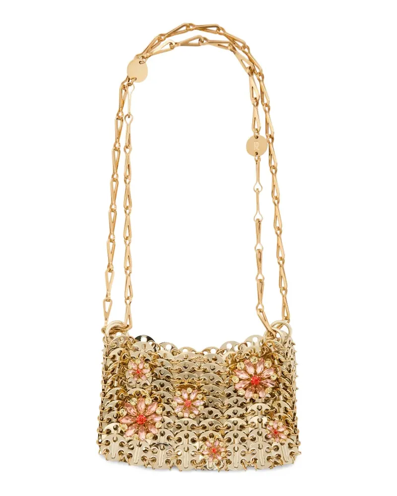 Paco Rabanne nano 1969 crystal-embellished shoulder bag - Gold Gold