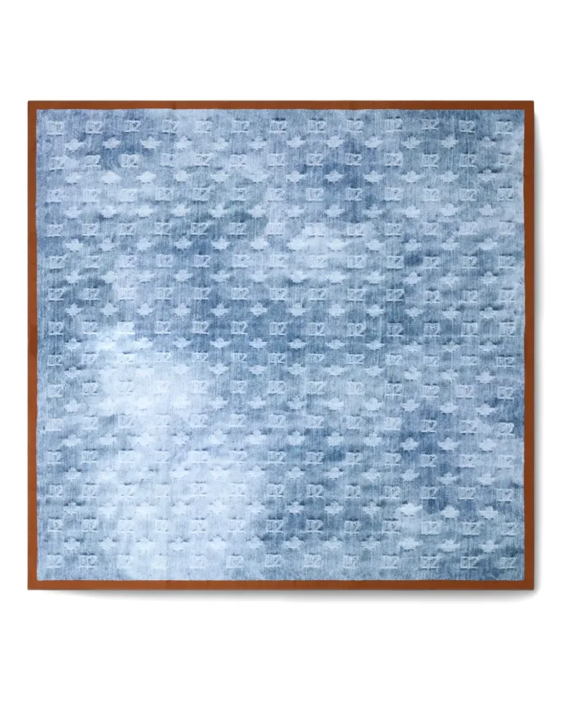 Dsquared2 Schal mit Monogramm-Print - Blau Blau