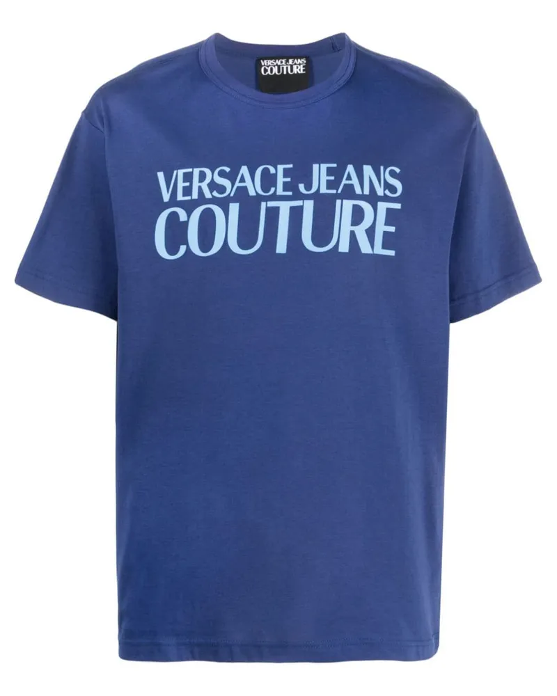 Versace Jeans T-Shirt mit Logo-Print - Blau Blau