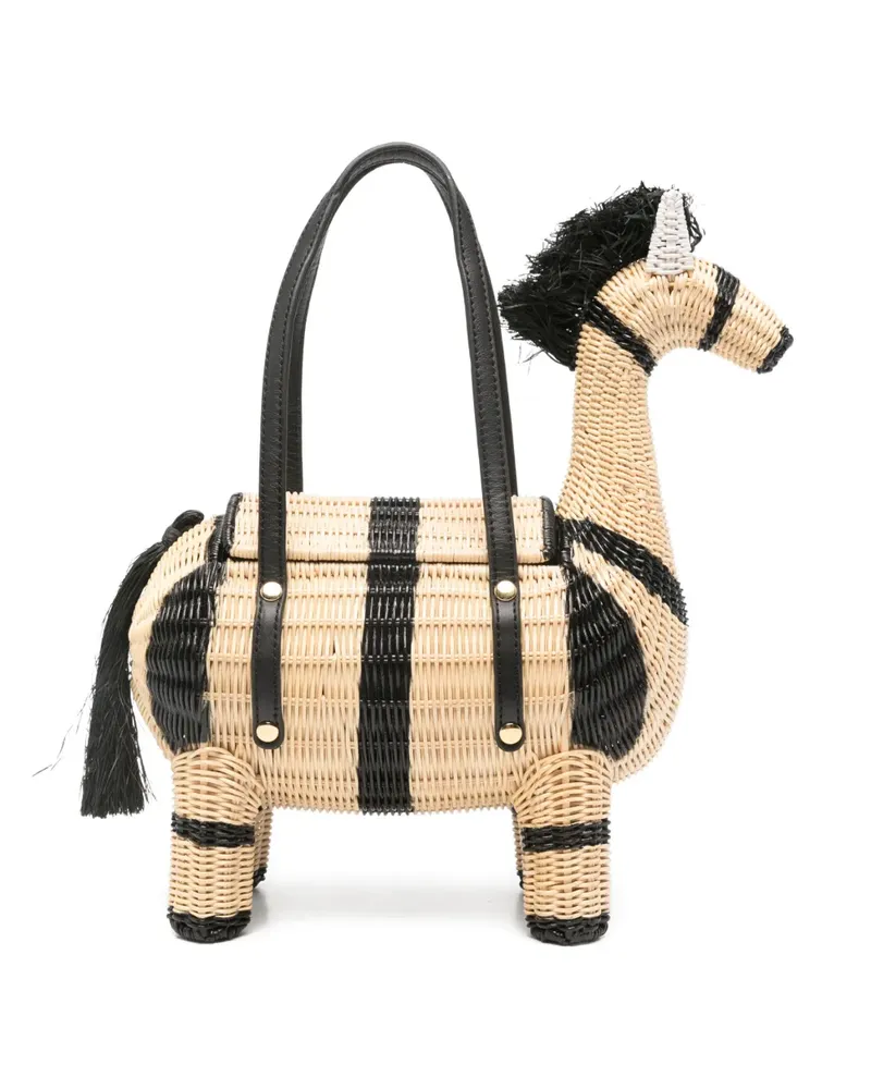 Serpui Lewis Zebra striped tote bag - Nude Nude