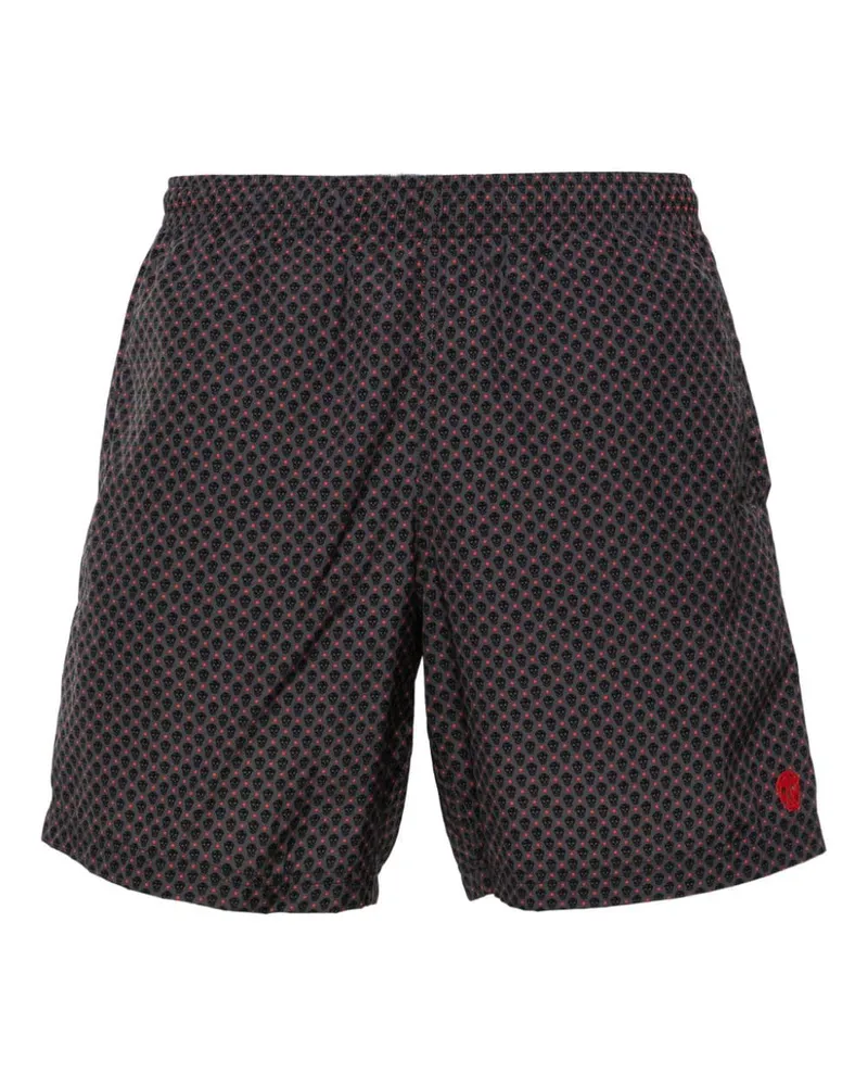 Alexander McQueen Badeshorts mit Totenkopf-Print - Grau Grau