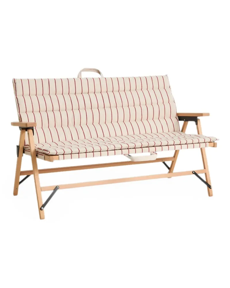 Hay striped quilted cushion - Nude Nude
