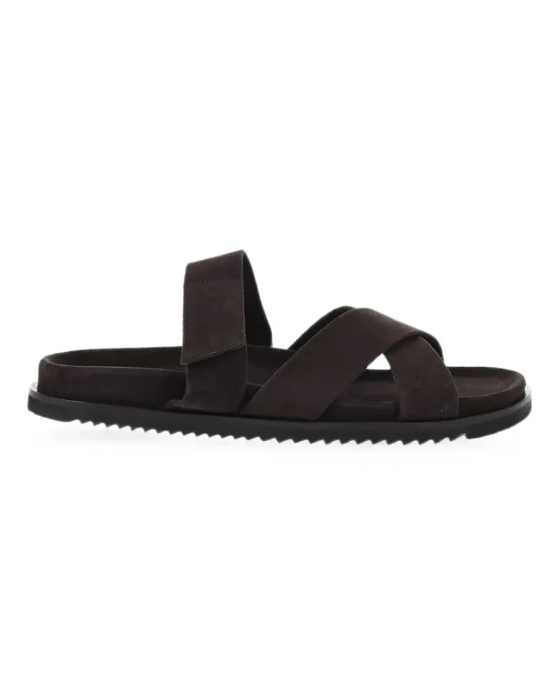 Corneliani criss-cross suede sandals - Braun Braun
