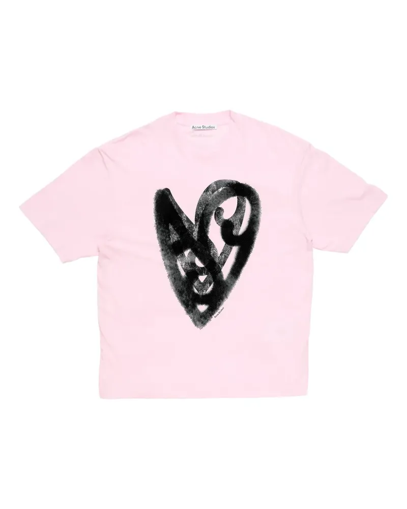 Acne Studios T-Shirt mit Herz-Print - Rosa Rosa