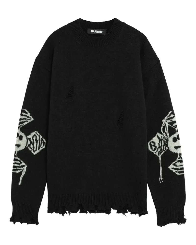 BARROW Pullover im Distressed-Look - Schwarz Schwarz