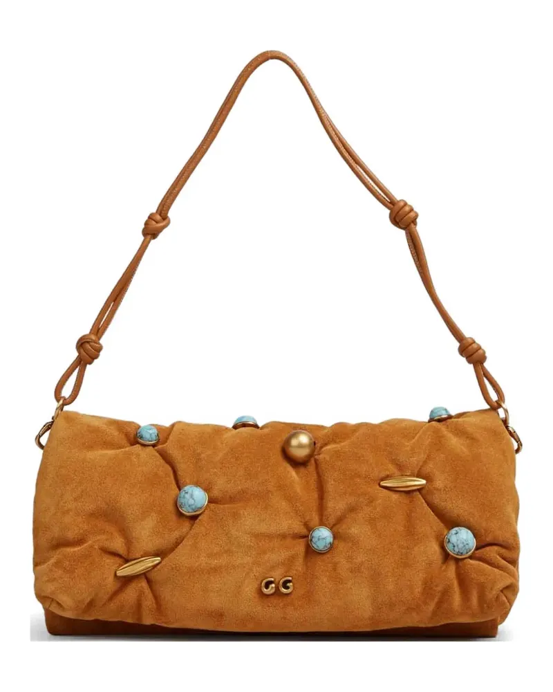 Cult Gaia Amalia suede clutch bag - Braun Braun