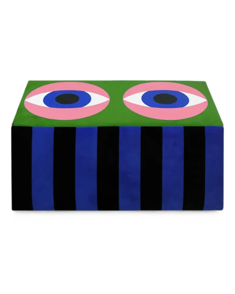 Qeeboo Vision Hocker mit grafischem Print - Grün Grün