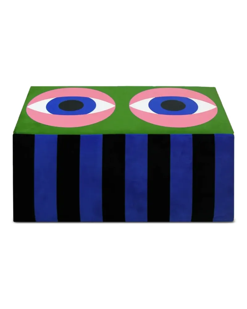Qeeboo Vision Hocker mit grafischem Print - Grün Grün