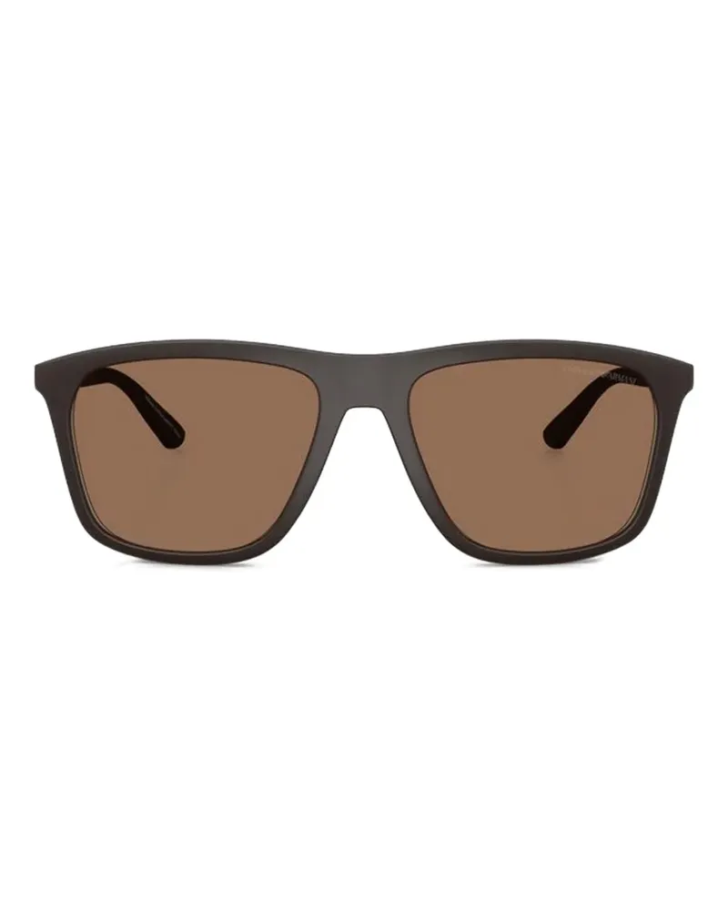 Emporio Armani Sonnenbrille mit eckigem Gestell - Braun Braun