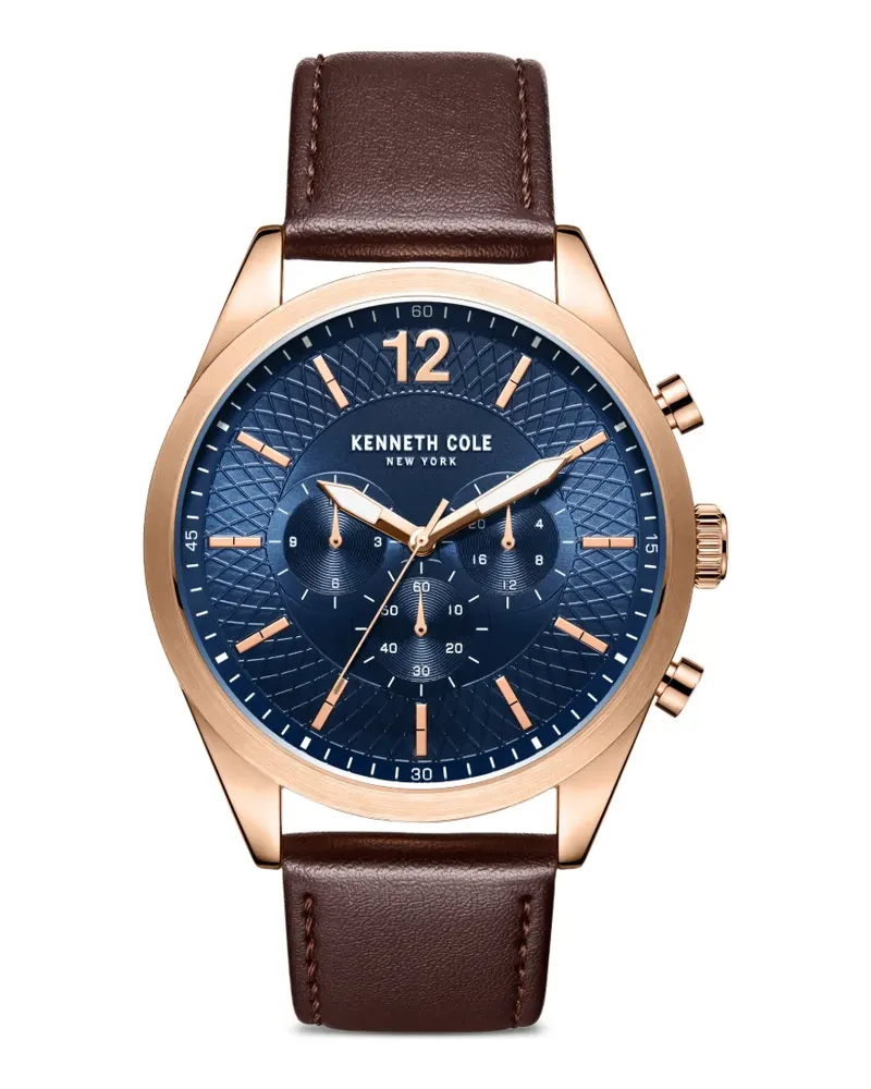 Kenneth Cole Armbanduhr aus Leder 48mm - Blau Blau