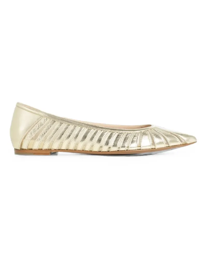 FESTA Milano Febe laser-cut pointed-toe ballet flats - Gold Gold