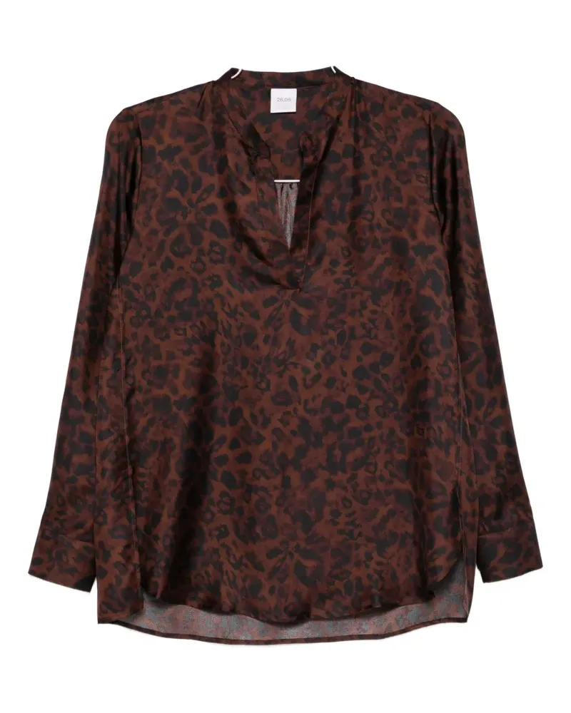 Caliban animal-print blouse - Braun Braun