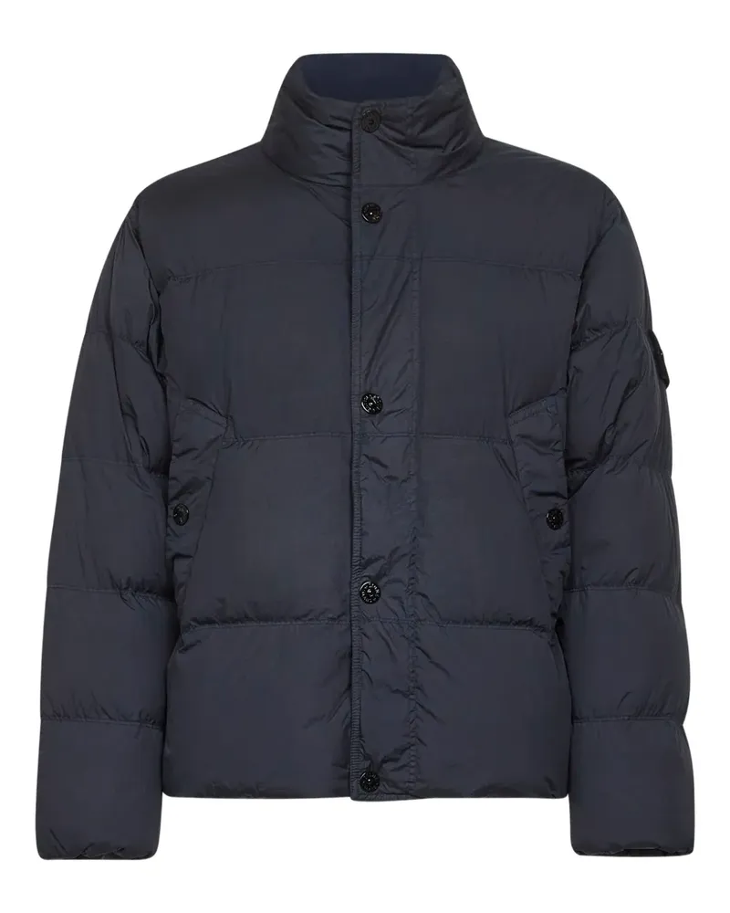 Stone Island Gefütterte Jacke mit Logo-Patch - Blau Blau