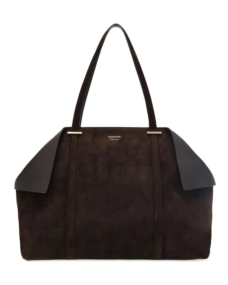 Ferragamo large folded-sides tote bag - Braun Braun