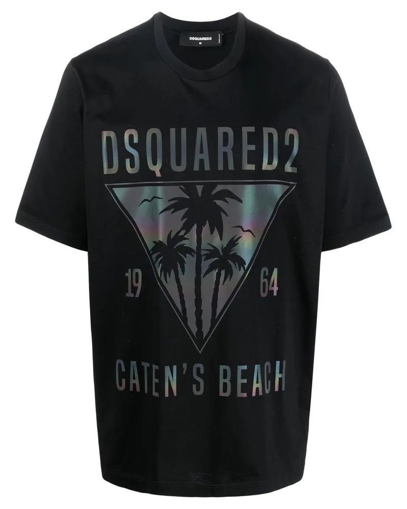 Dsquared2 T-Shirt mit grafischem Print - Schwarz Schwarz