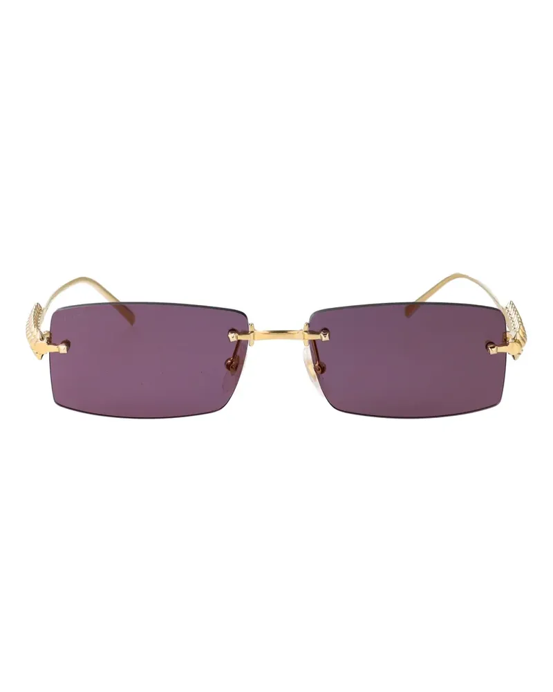 Cartier studded rectangle-frame sunglasses - Gold Gold