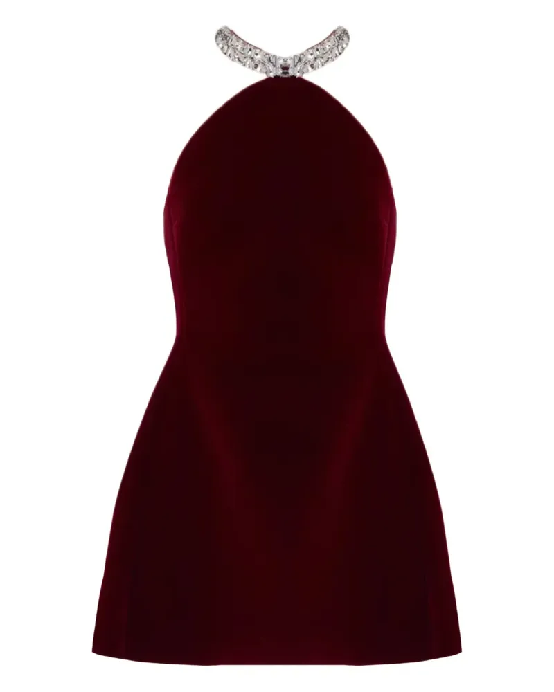 David Koma Neckholder-Minikleid mit Kristallen - Rot Rot