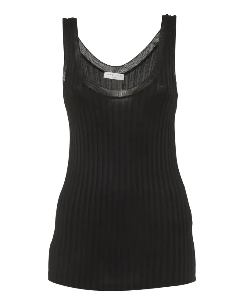 Sandro ribbed-knit tank top - Schwarz Schwarz