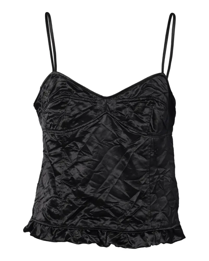 Meryll Rogge ruffle-hem slip top - Schwarz Schwarz