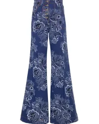 Etro Schlagjeans mit Paisley-Print Blau