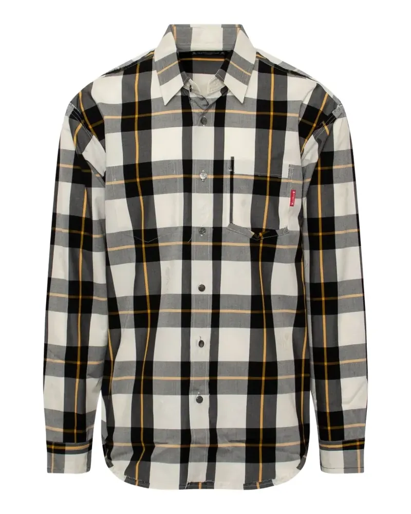 Mastermind Japan plaid-motif cotton shirt - Weiß Weiß