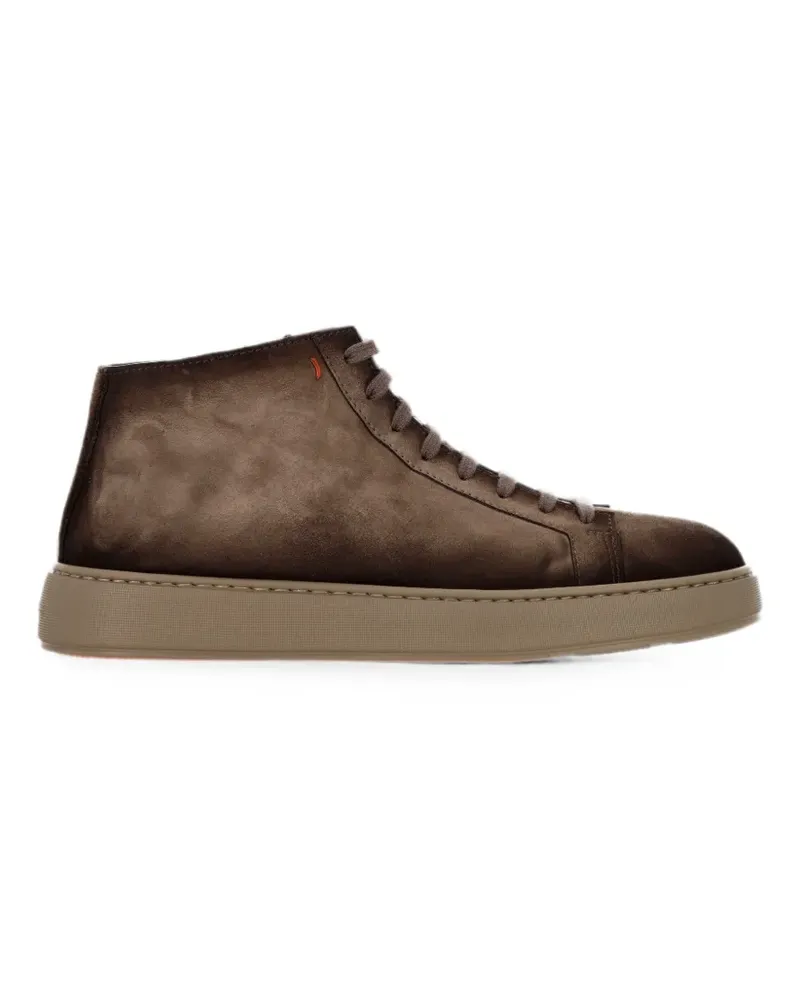 Santoni High-Top-Sneakers aus Leder - Braun Braun