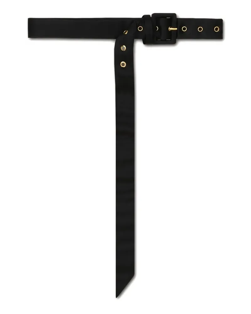 Nanushka Gürtel in Satinoptik mit eckiger Schnalle - Schwarz Schwarz