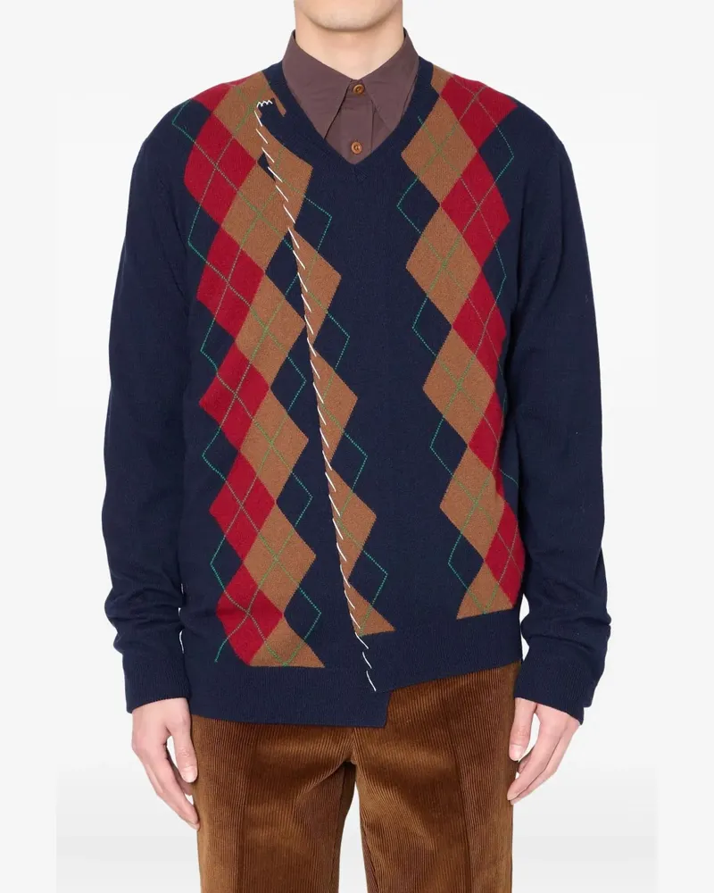 kolor Pullover mit Rautenmuster - Blau Blau