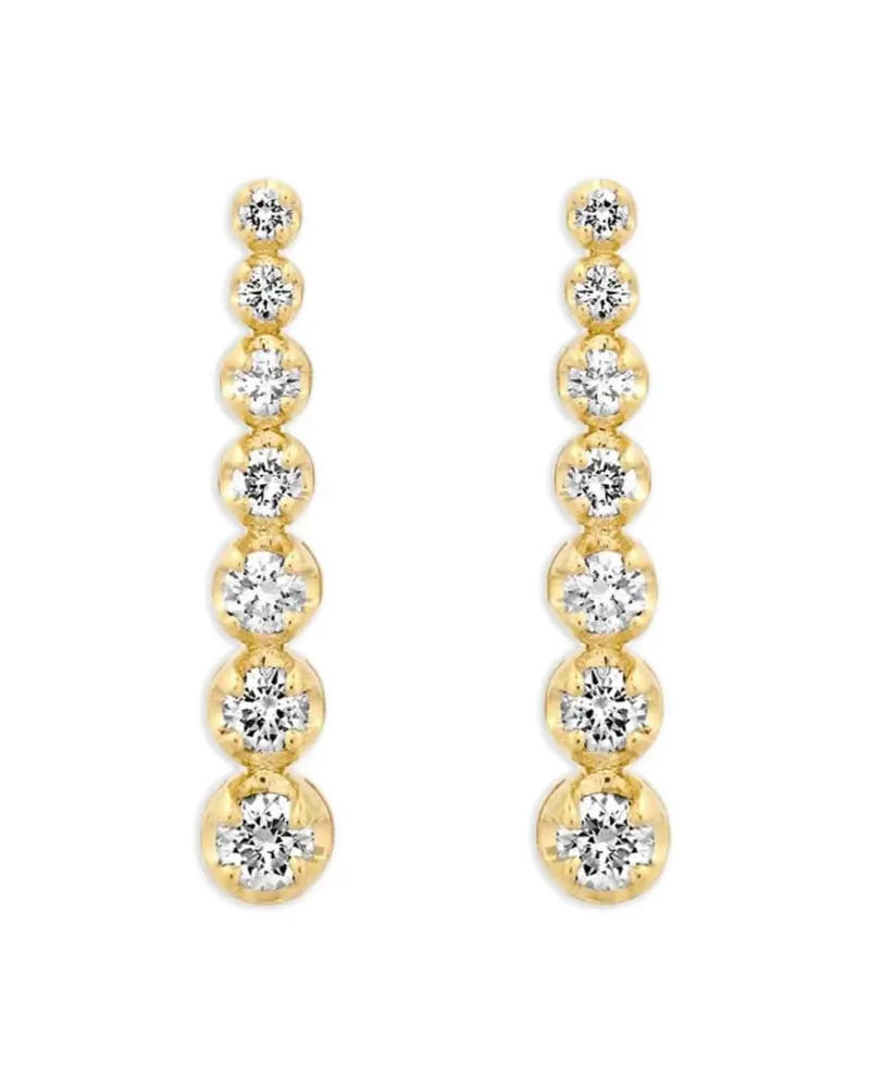 Jennifer Meyer diamond mini graduated tennis stud earrings - Gold Gold