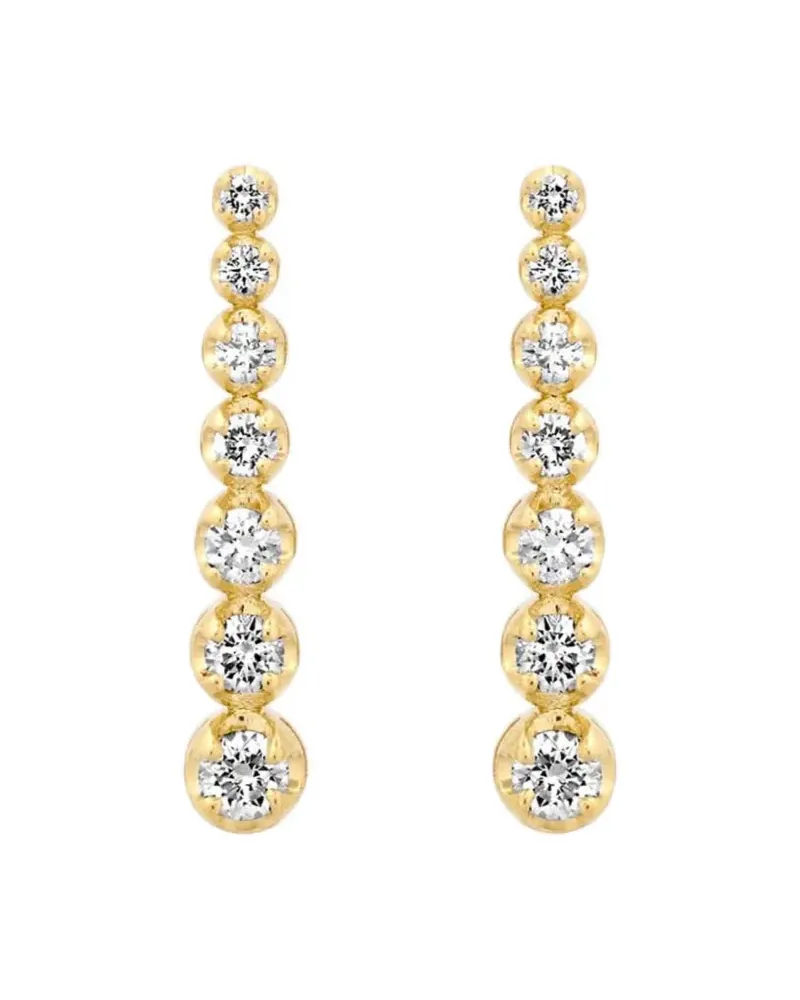 Jennifer Meyer diamond mini graduated tennis stud earrings - Gold Gold
