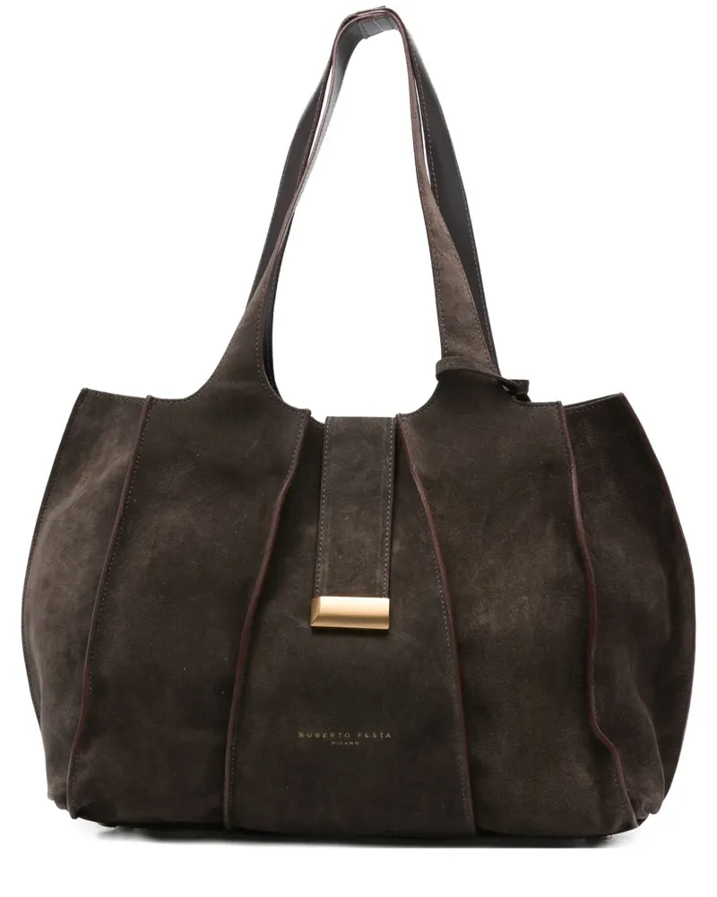 FESTA Milano Eloise Tote Bag mit Wildledereinsätzen - Braun Braun