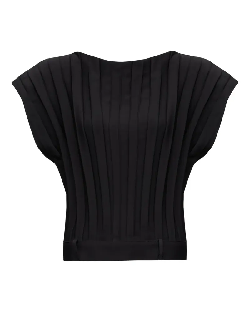 Maison Margiela Plissiertes Oberteil - Schwarz Schwarz