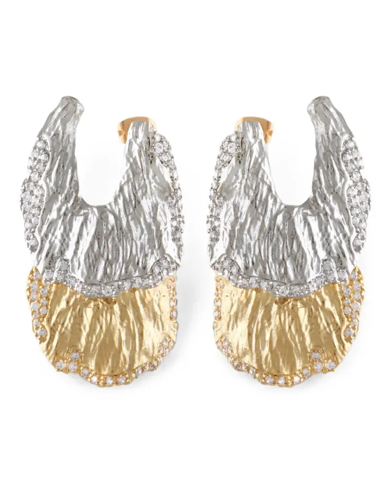 Joanna Laura Constantine Double Petal Ohrringe mit Kristallen - Silber Silber
