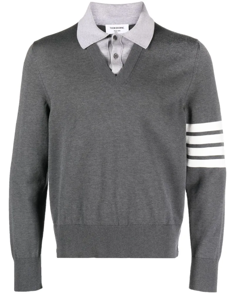 Thom Browne Pullover im Layering-Look - Grau Grau
