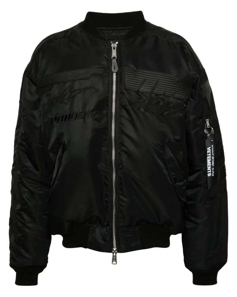 VETEMENTS Blackout Racing Bomberjacke Schwarz