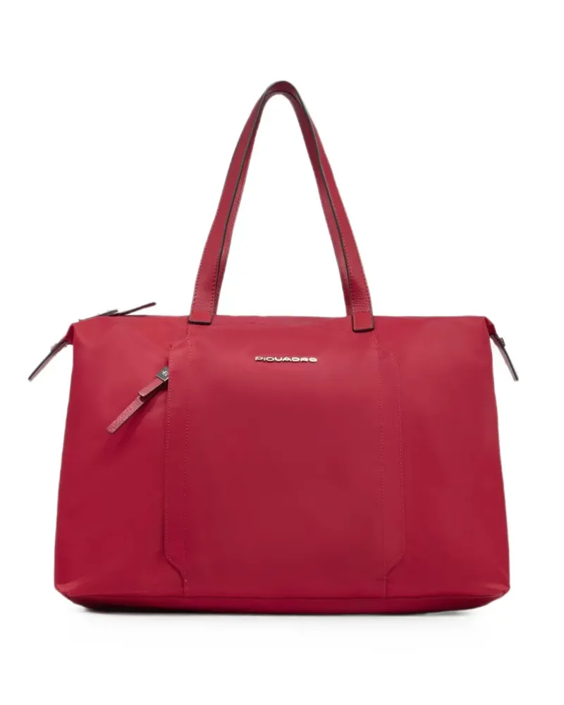 Piquadro Laptoptasche mit Logo-Schild - Rot Rot