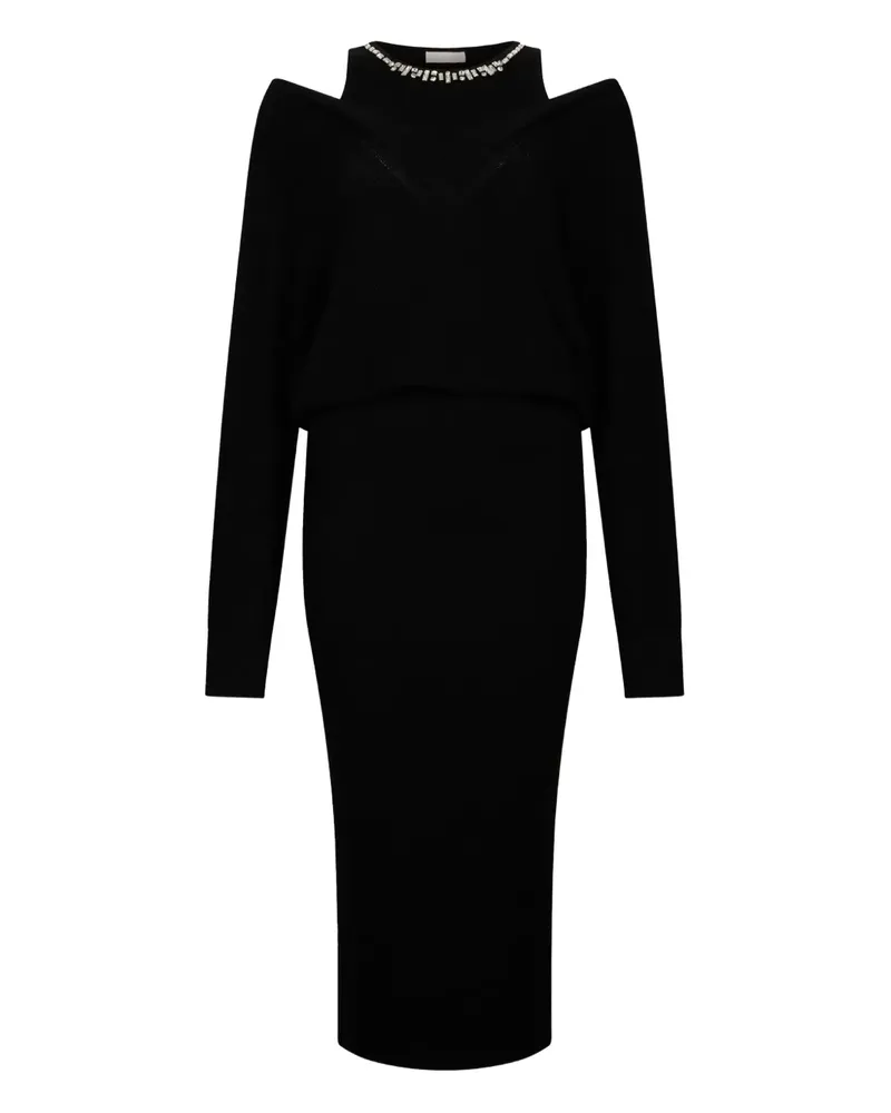 Liu Jo Verziertes Midikleid - Schwarz Schwarz