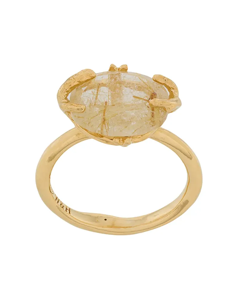 Wouters & Hendrix Ovaler Ring mit Rutilquarz - Gold Gold
