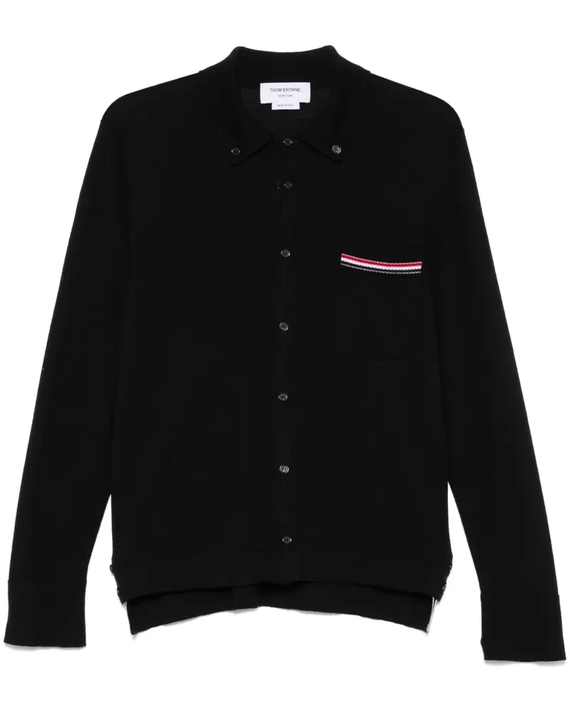 Thom Browne Cardigan mit RWB-Streifen - Schwarz Schwarz