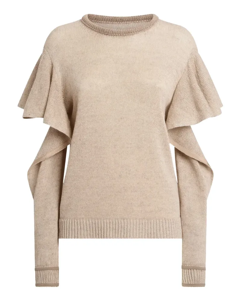 Moschino ruffled-sleeves knitted jumper - Nude Nude