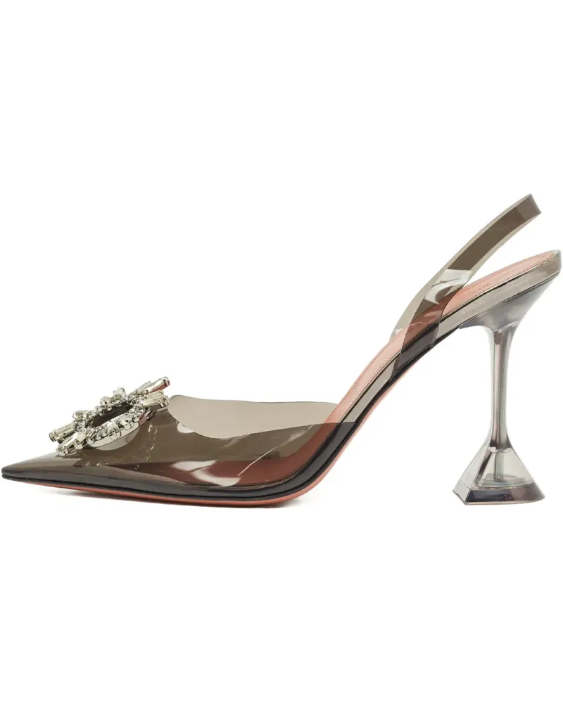 Amina Muaddi Begum Slingback-Pumps mit Kristallen - Grau Grau