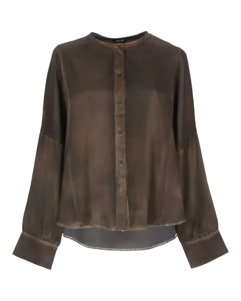 Avant Toi mandarin-collar shirt - Braun Braun