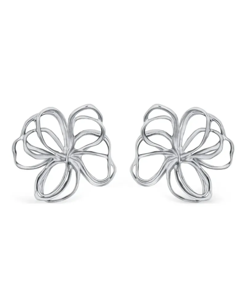 Oscar de la Renta Hängeohrringe im Blumendesign - Silber Silber
